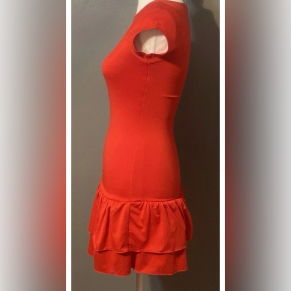 Chic Scarlet Ruffle Mini Dress - Picture 2 of 7